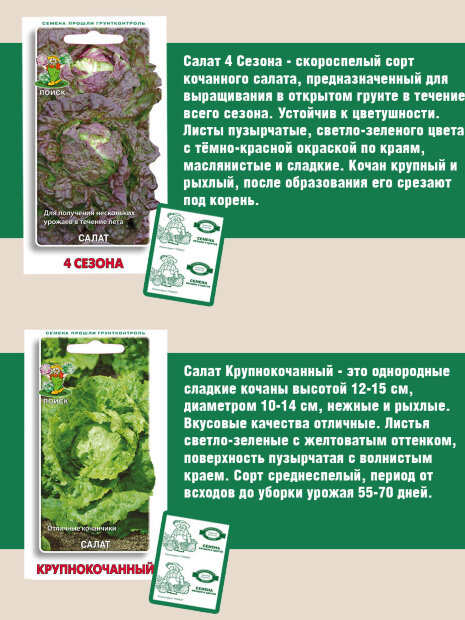 Наборы овощей "Салат" семена 